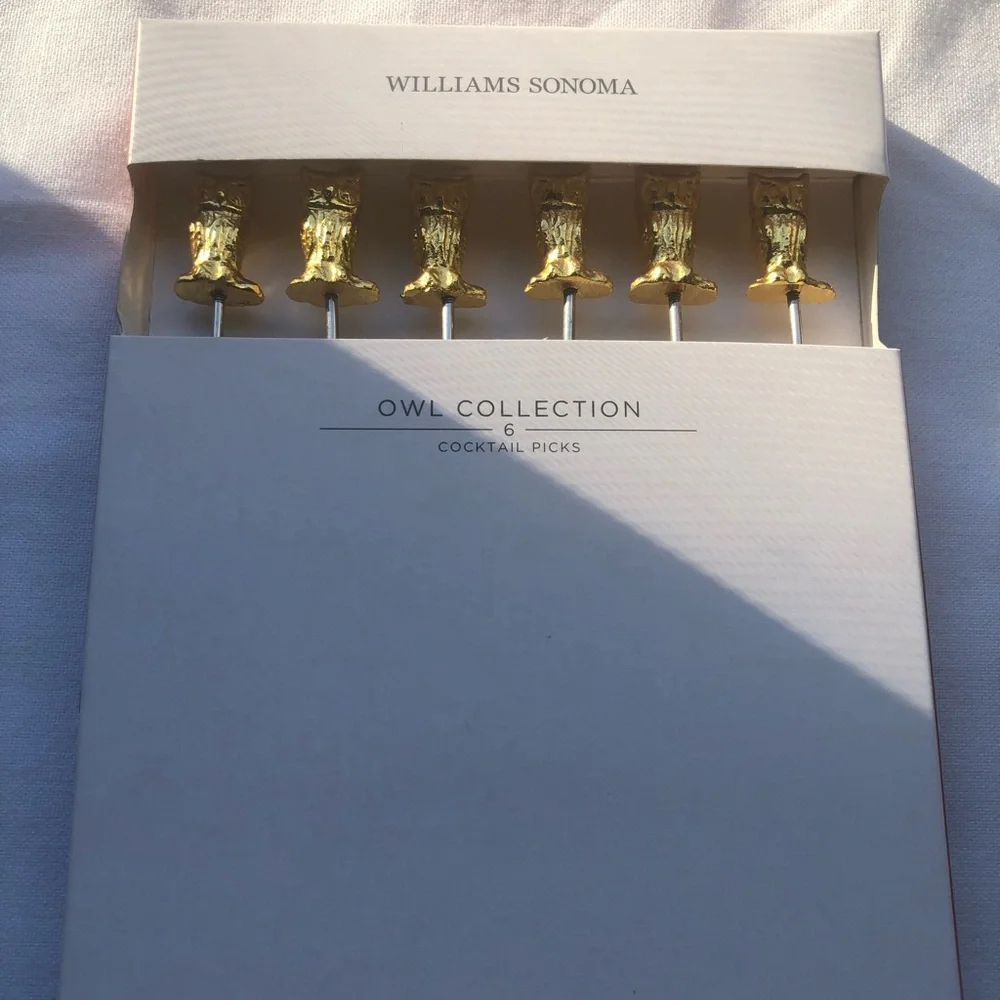 OWL, mini appetizers, cocktail picks by Williams Sonoma, HTF NIB set of six - Picture 1 of 8